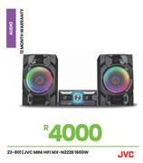 JVC 1600W Mini HiFi MX-N222B 23-801