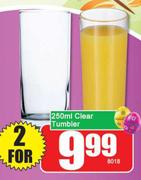 Clear Tumbler 250ml-For 2