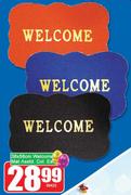 Welcome Mat 38 x 58cm Assorted Colours-Each