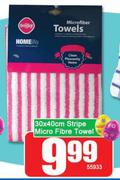 Stripe Micro Fibre Towel-30 x 40cm