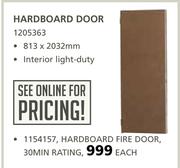 Hardboard Door-813 x 2032mm Each