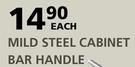 Mild Steel Cabinet Bar Handle-96 x 12mm Each