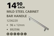 Mild Steel Cabinet Bar Handle-128 x 12mm Each