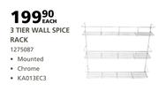 3 Tier Wall Spice Rack-Each