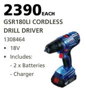 Bosch GSR180LI Cordless Drill Driver-Each