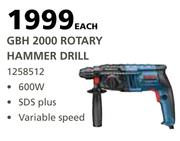 Bosch GBH 2000 Rotary Hammer Drill-Each