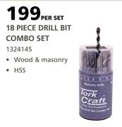 Tork Crank 18 Piece Drill Bit Combo Set-Per Set