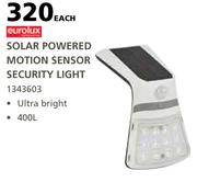 Eurolux Solar Powered Motion Sensor Security Light 400L-Each