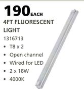 4Ft Fluorescent Light 2 x 18W 4000k-Each