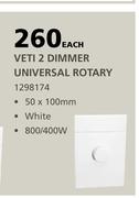 Veti 2 Dimmer Universal (Rotary) -Each