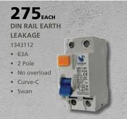 Din Rail Earth Leakage-Each