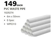 Marley PVC Waste Pipe E-Spec 40mm WPE213-Each