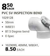 Marley PVC SV Inspection Bend 40mm WBE41-Each