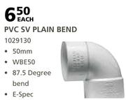 Marley PVC SV Plain Bend 50mm WBE50-Each