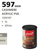 Plascon 5L Cashmere Acrylic PVA (White)-Each