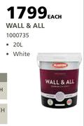 Plascon 20L Wall & All (White)-Each