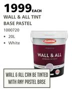Plascon 20L Wall & All Tint Base Pastel-Each