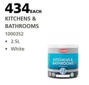 Plascon 2.5L Kitchens & Bathrooms (White)-Each