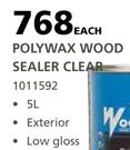 Woodoc Polywax Wood Sealer Clear-5Ltr