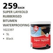Abe Super Laykold Rubberised Bitumen Waterproofing Black-5L 