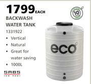 Eco 1000L Backwash Water Tank-Each