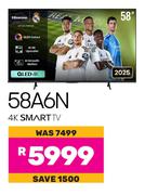 Hisense 58" 4K Smart TV 58A6N