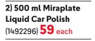 Shield Miraplate Liquid Car Polish 1492296-500ml Each
