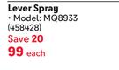 Q20 Lever Spray 458428-Each