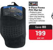 Motoequip 4-Piece Promo PVC Mat Set 285539-Per Set