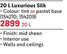 Dulux Luxurious Silk (Tint Or Pastel Base)-20Ltr