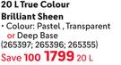 Plascon True Colour Brilliant Sheen (Pastel)-20Ltr