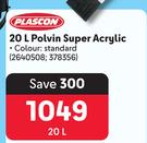 Plascon Polvin Super Acrylic 2640508, 378356-20Ltr