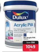 Dulux Acrylic PVA 368931-20Ltr