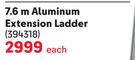 Mundo 7.6m Aluminum Extension Ladder 394318-Each