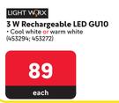 Lightworx 3W Rechargeable LED GU10-Each