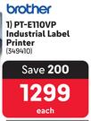 Brother PT-E110VP Industrial Label Printer 349410