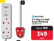 Switched 4-Way 5m High Surge Multiplug 850005170