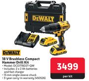 DeWalt 18V Brushless Compact Hammer Drill Kit 450526-Per Kit