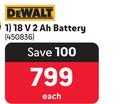 DeWalt 18V 2Ah Battery 450836-Each