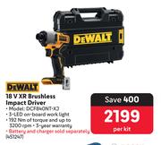 DeWalt 18V XR Brushless Impact Driver 451247-Per Kit