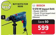 Bosch 570W Impact Drill 394444-Each