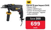 CAT 750W 13mm Impact Drill 437219-Each