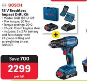 Bosch 18V Brushless Impact Drill Kit 445901-Per Kit