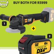 CAT 18V 125mm Brushless Angle Grinder And 18V 4.0Ah Battery-For Both