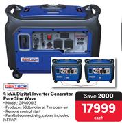 Gentech 4kVA Digital Inverter Generator Pure Sine Wave GP4000IS