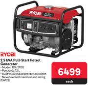 Ryobi 2.5KVA Pull-Start Petrol Generator RG-270