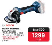 Bosch 115mm Brushless Angle Grinder 425761-Each