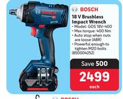 Bosch 18V Brushless Impact Wrench 850004252-Each