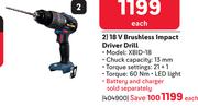 Ryobi 18V Brushles Impact Driver Drill 404900-Each