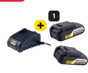Ryobi 18V 2Ah Batteries And Charger Kit 458369-Per Kit